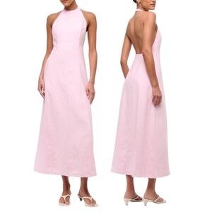 Abercrombie & Fitch Pale Pink Backless Halter Maxi Dress